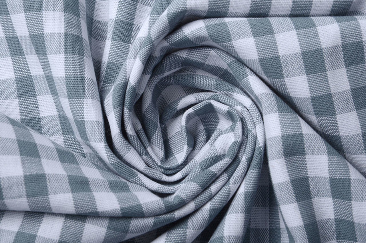 Gingham Check 8 mm Grey Gingham Check 8 mm Grey