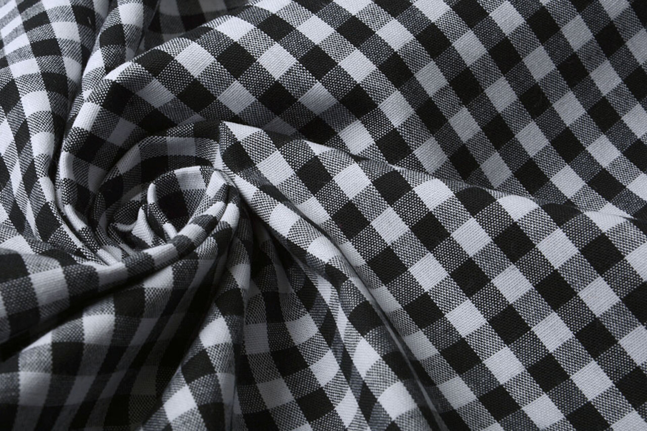 Gingham Check 8 mm Black Gingham Check 8 mm Black