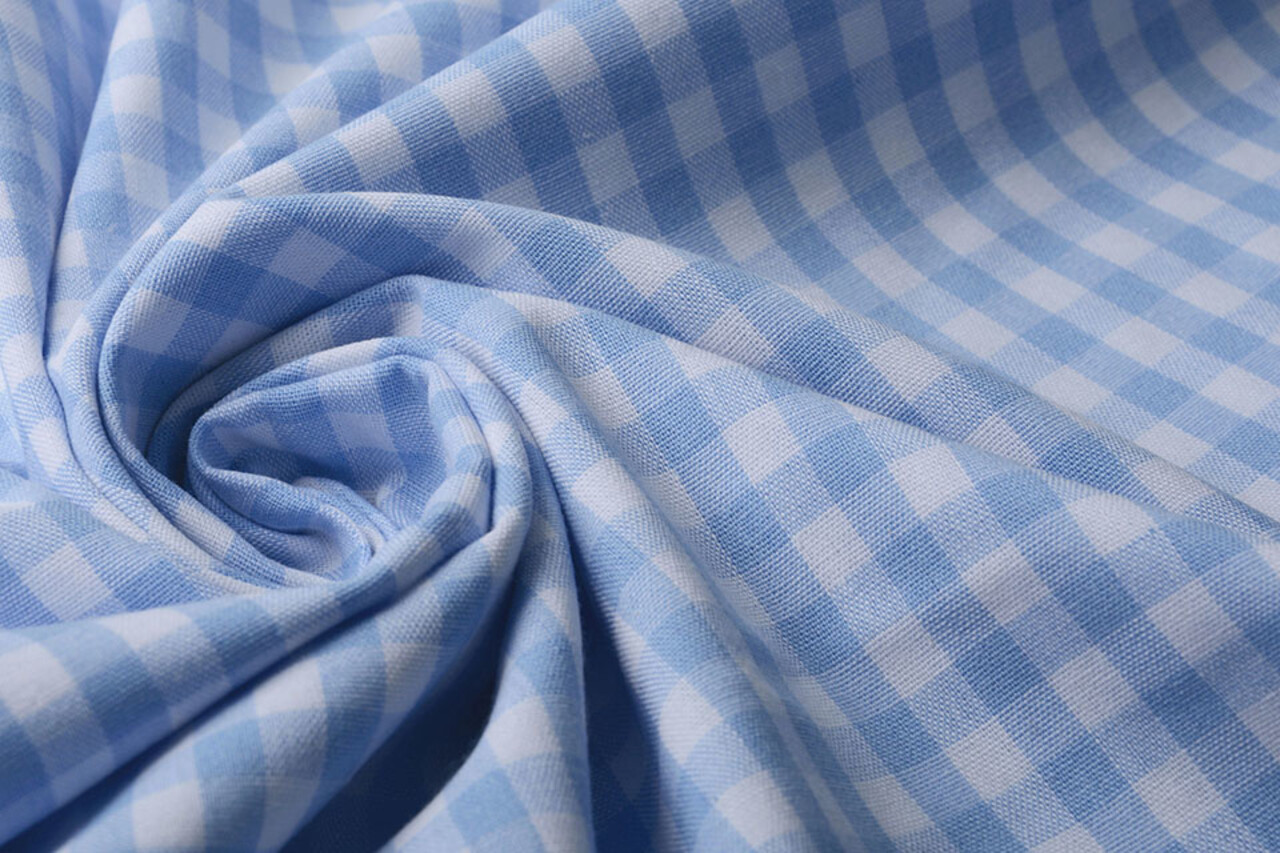 Gingham Check 8 mm Light Blue