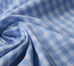 Gingham Check 8 mm Light Blue