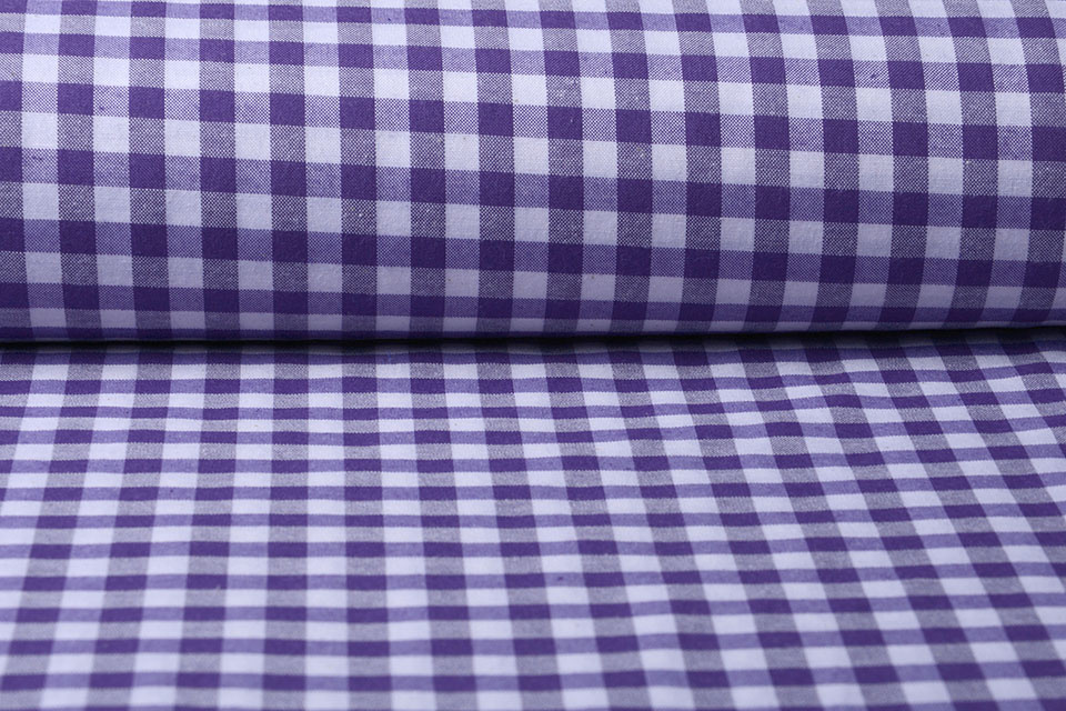 Lilac 1/4 inch Gingham Fabric by The Yard (65% Polyester 35% Cotton)