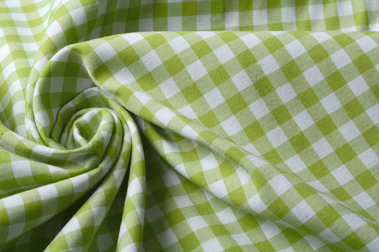 Gingham Check 8 mm Lime Green