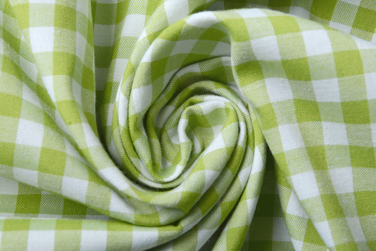 Gingham Check 8 mm Lime Green Gingham Check 8 mm Lime Green