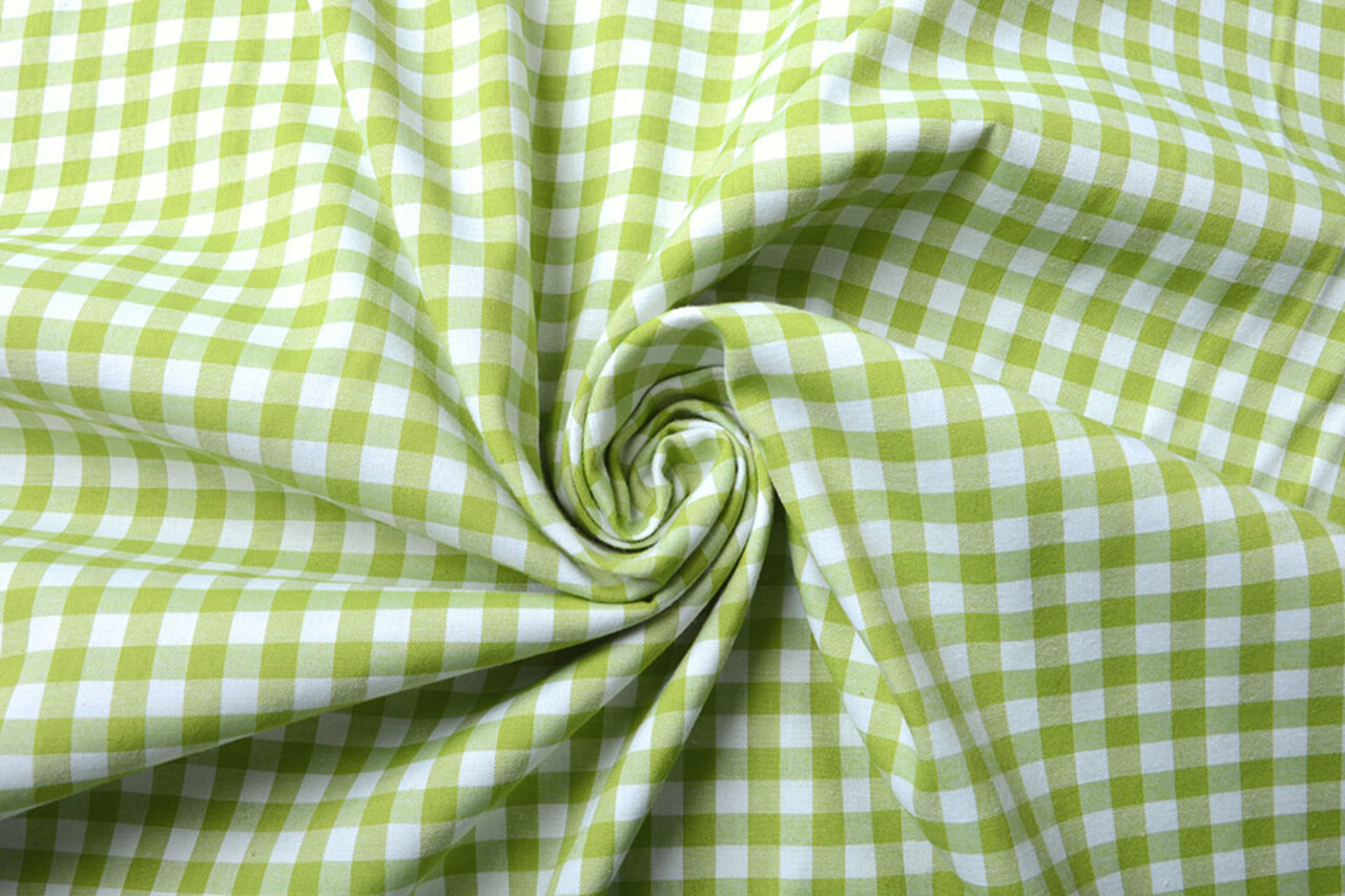 Gingham Check 8 mm Lime Green Gingham Check 8 mm Lime Green