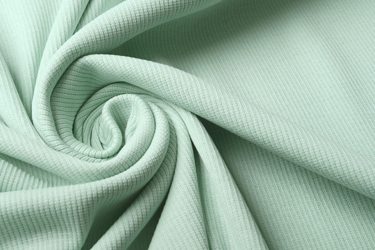Oeko-Tex®  Ripp Jersey Hell Altgrün