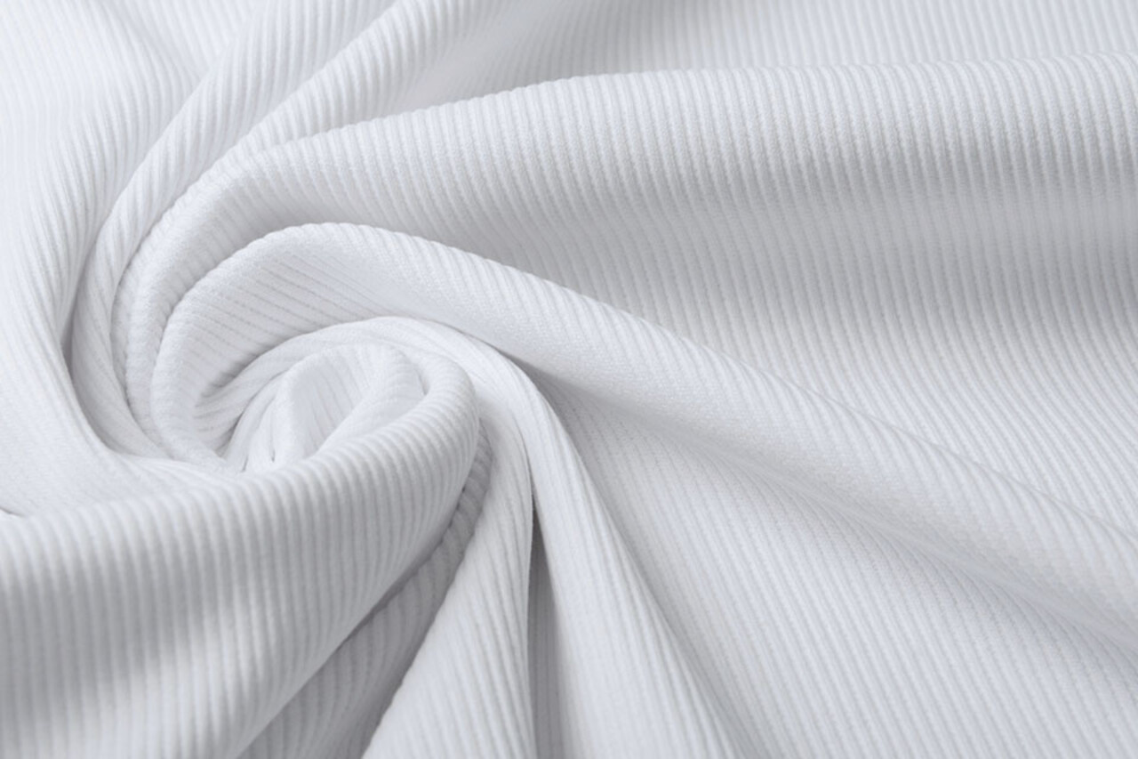 Oeko-Tex®  Rib Jersey Wit Oeko-Tex®  Rib Jersey Wit