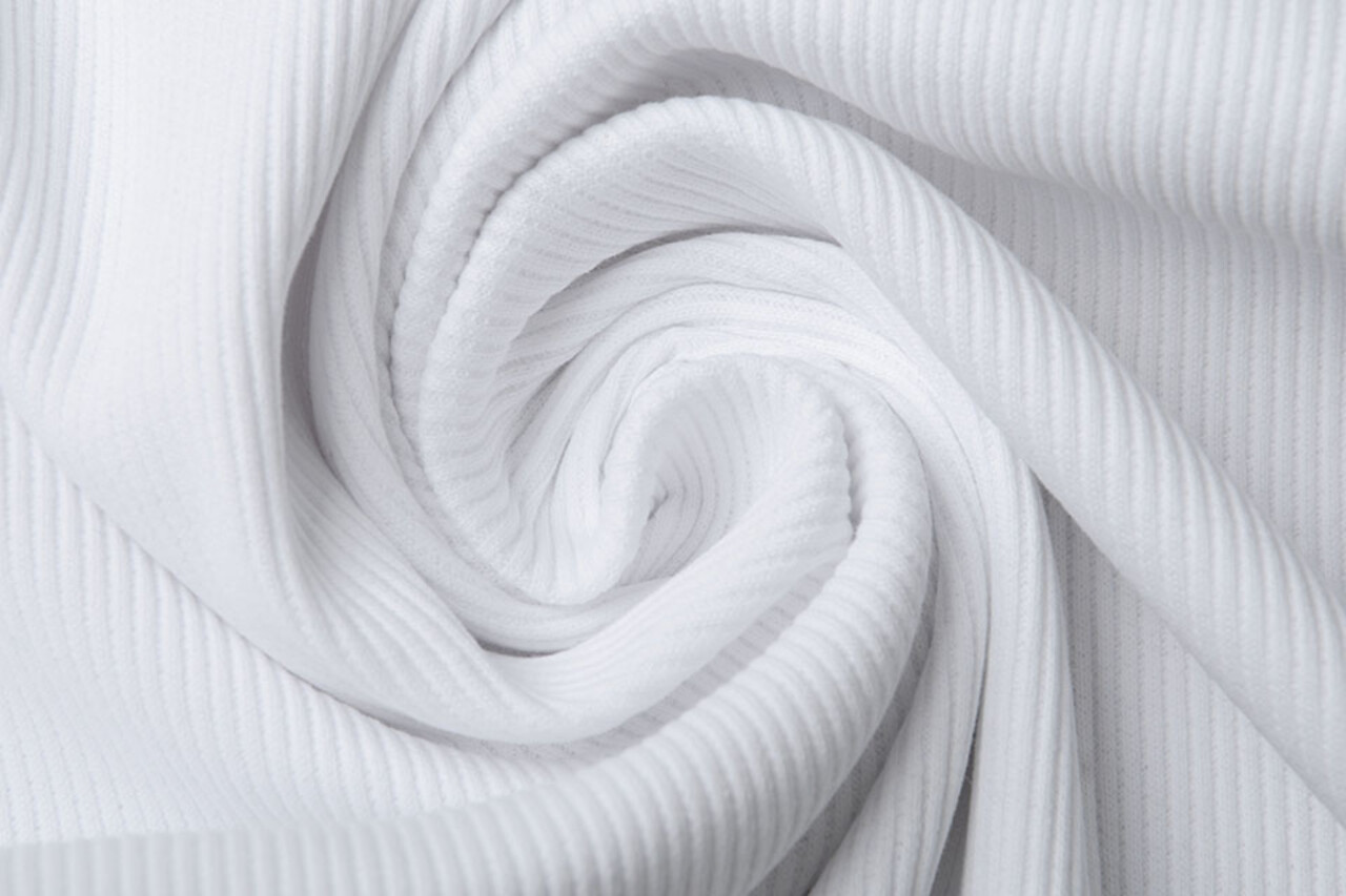 Oeko-Tex®  Rib Jersey Wit Oeko-Tex®  Rib Jersey Wit