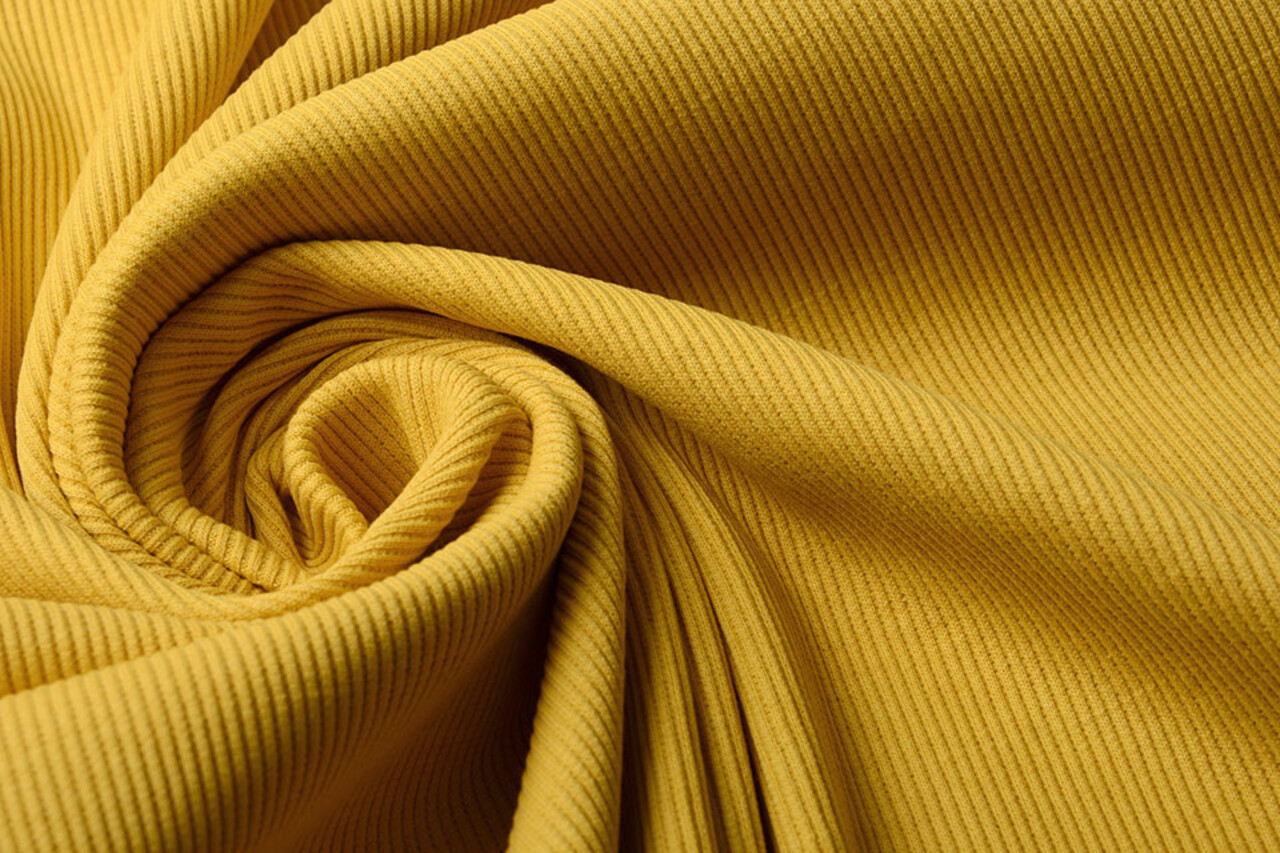 Oeko-Tex® Canalé Jersey Ocre Amarillo Oeko-Tex® Canalé Jersey Ocre Amarillo