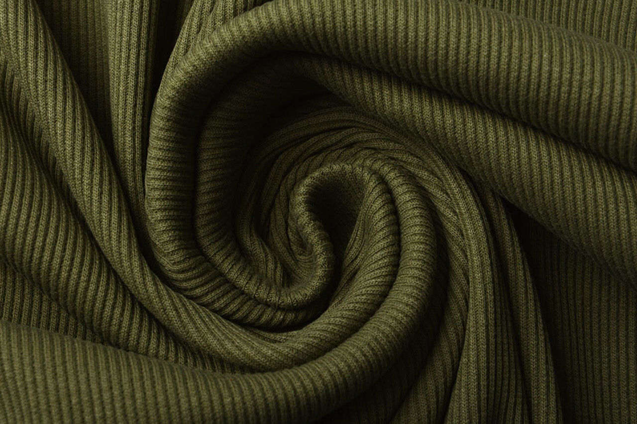 Oeko-Tex® Canalé Jersey Army Verde Oeko-Tex® Canalé Jersey Army Verde