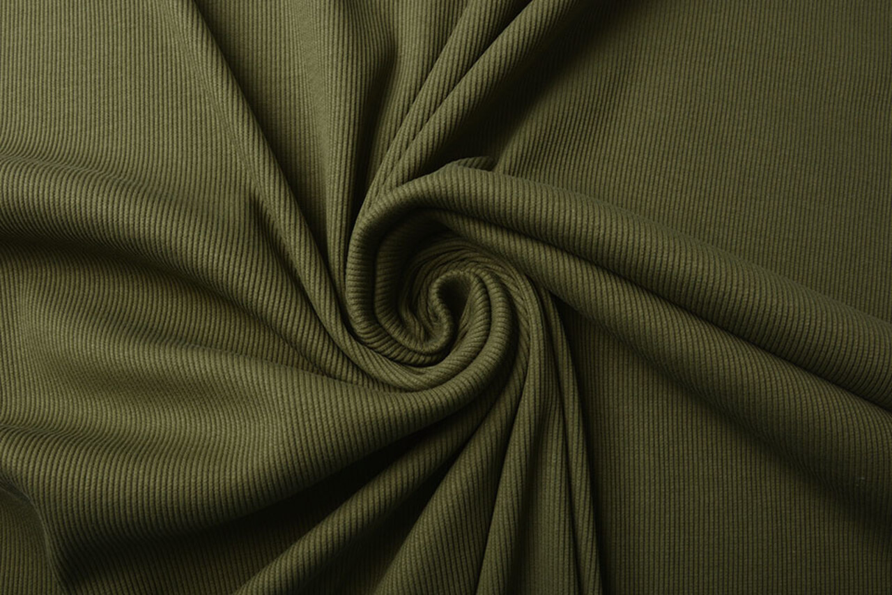 Oeko-Tex®  Côtelé Jersey Vert Militaire