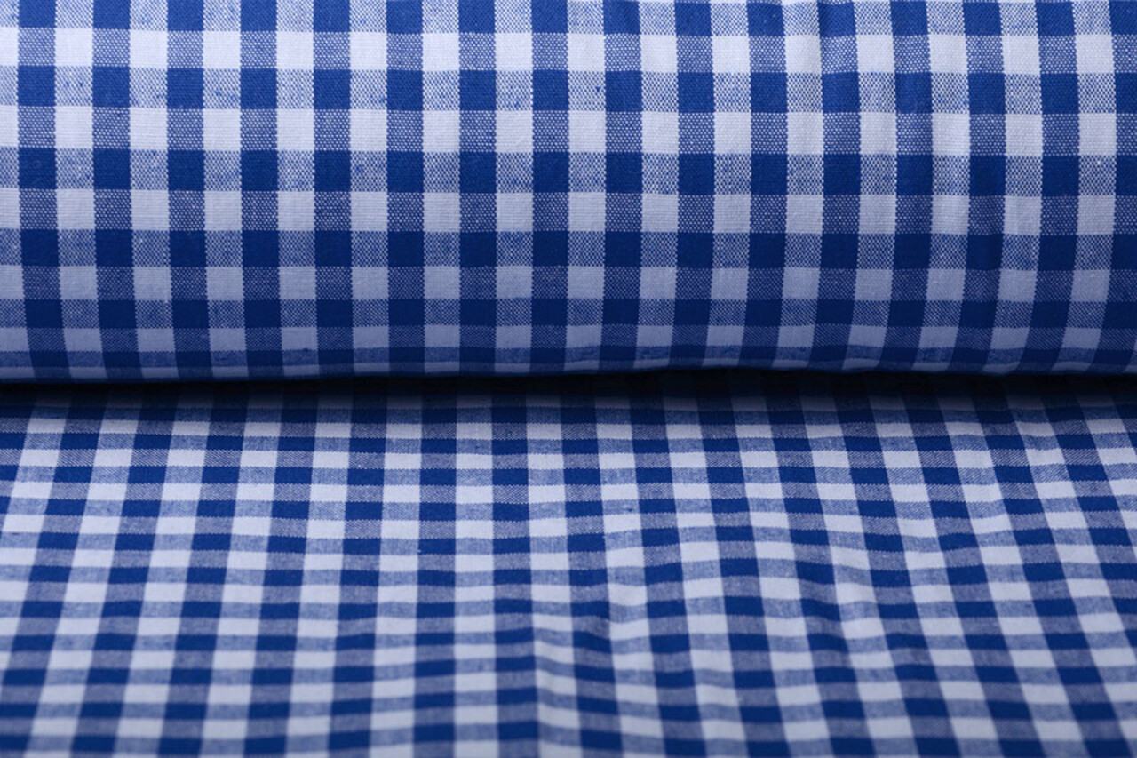 Gingham Check 8 mm Cobalt Blue Gingham Check 8 mm Cobalt Blue