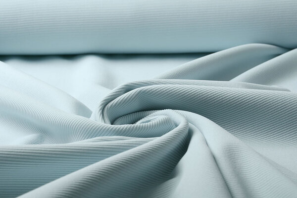 Oeko-Tex®  Ottoman Ripp Jersey Stoff Babyblau Oeko-Tex®  Ottoman Ripp Jersey Stoff Babyblau