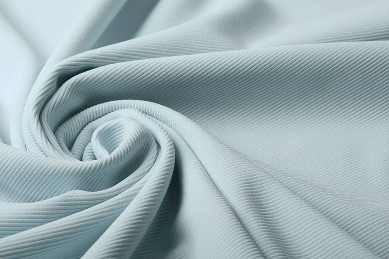 Oeko-Tex®  Ottoman Ripp Jersey Stoff Babyblau Oeko-Tex®  Ottoman Ripp Jersey Stoff Babyblau