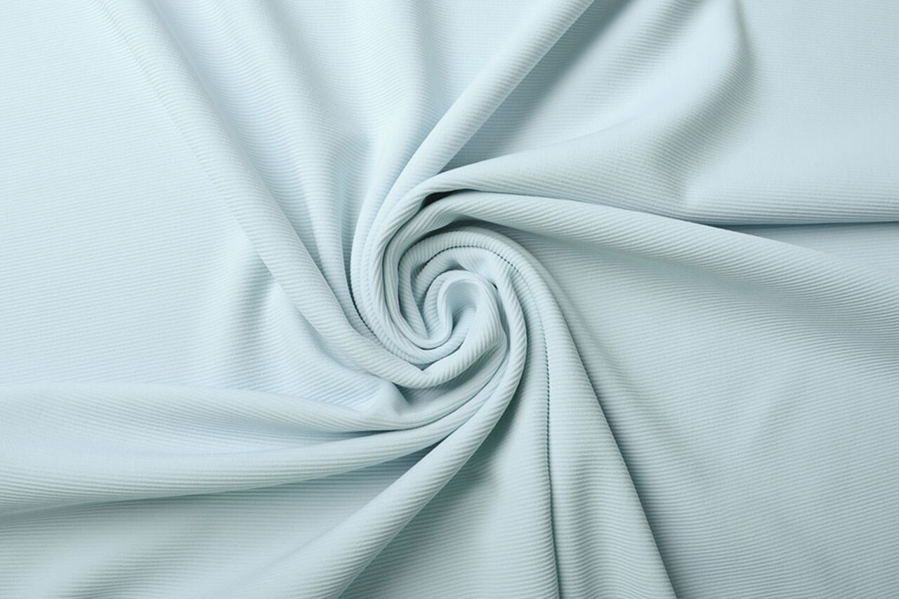 Oeko-Tex®  Ottoman Ripp Jersey Stoff Babyblau Oeko-Tex®  Ottoman Ripp Jersey Stoff Babyblau