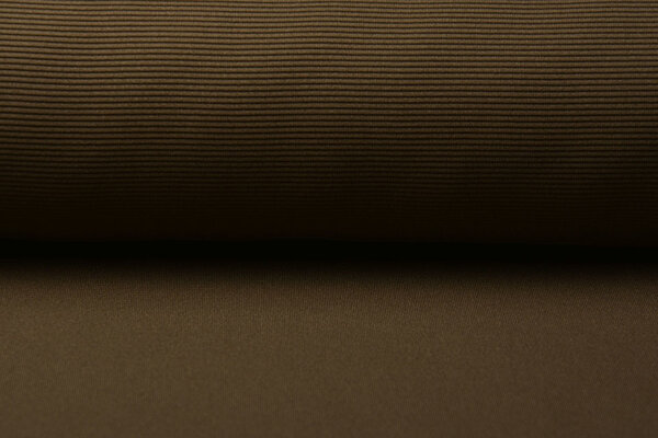 Oeko-Tex®  Ottoman Ripp Jersey Stoff Mokka Braun Oeko-Tex®  Ottoman Ripp Jersey Stoff Mokka Braun