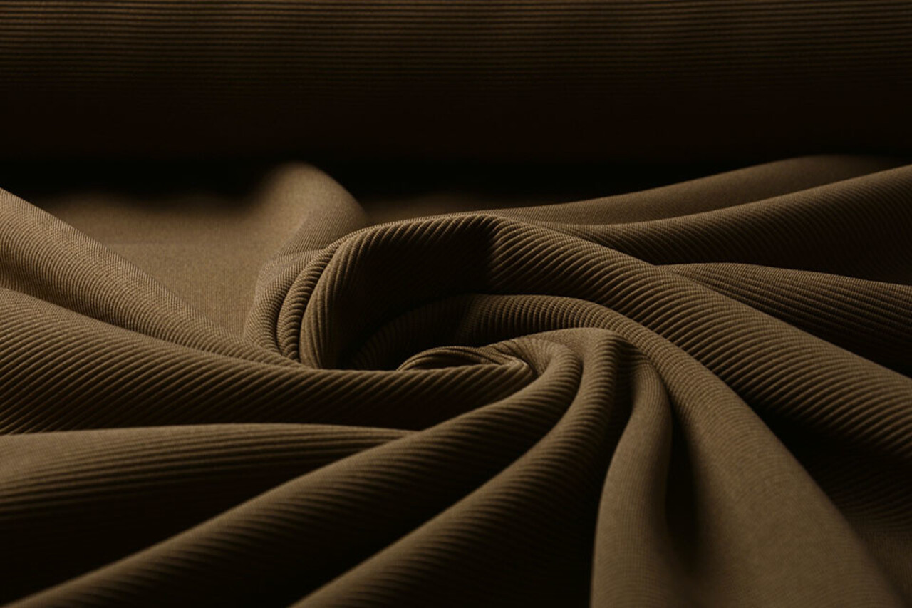 Oeko-Tex®  Ottoman Rib Jersey Fabric Mocha Brown