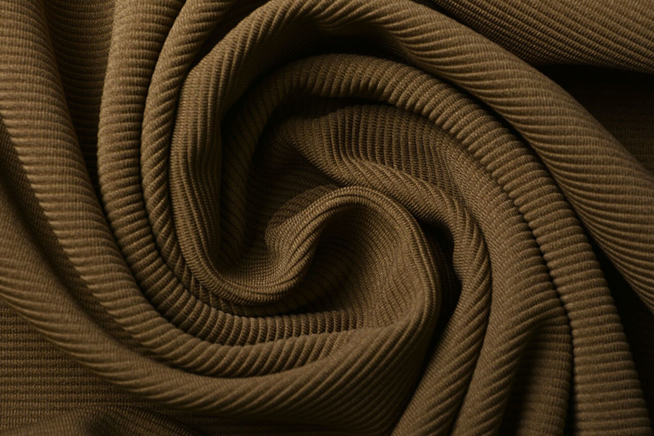 Oeko-Tex® Ottoman Canalé Jersey Tela Moca Marrón Oeko-Tex® Ottoman Canalé Jersey Tela Moca Marrón
