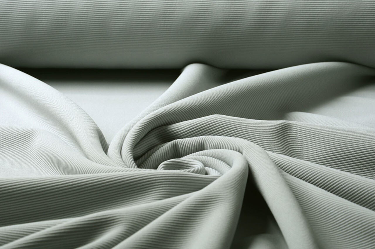 Oeko-Tex®  Ottoman Côtelé Jersey Tissu Gris Clair