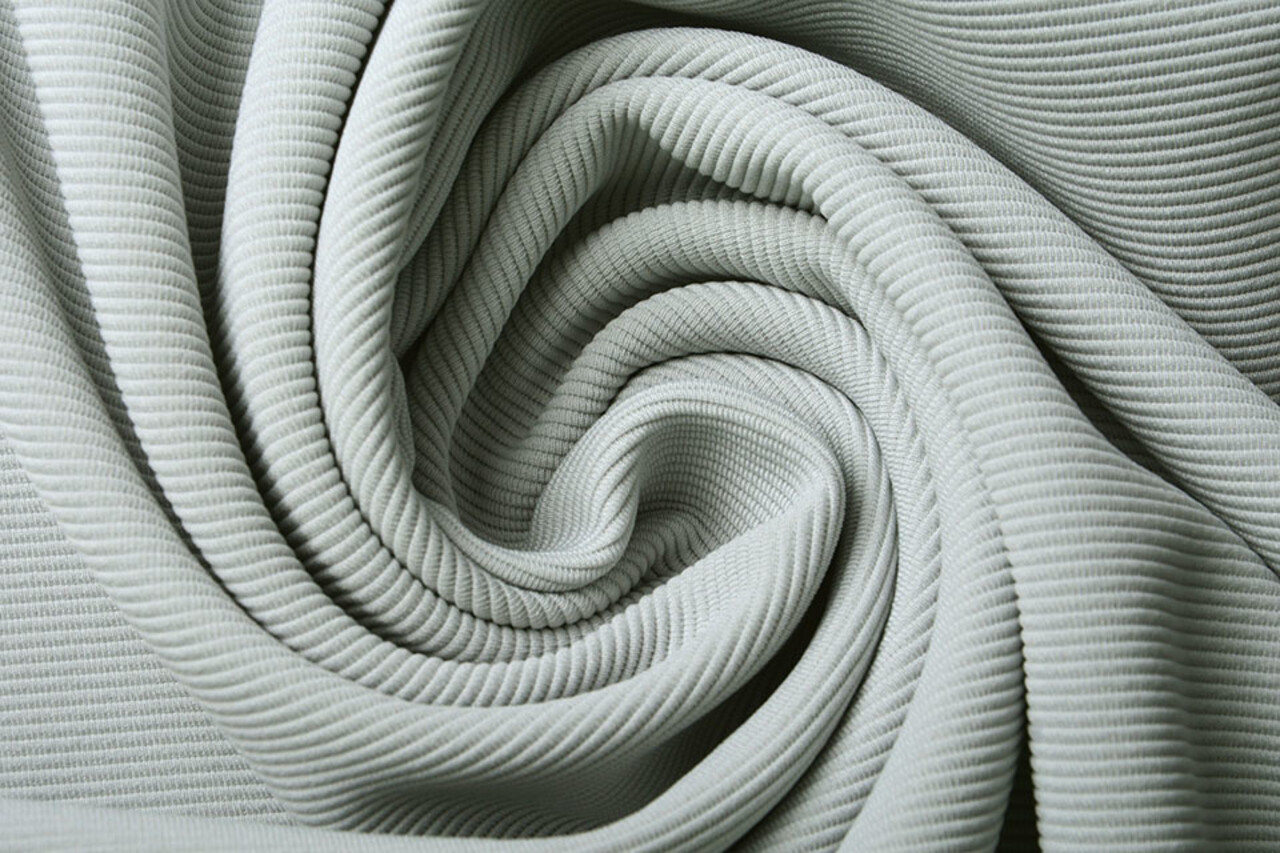 Oeko-Tex®  Ottoman Rib Jersey Stof Licht Grijs Oeko-Tex®  Ottoman Rib Jersey Stof Licht Grijs