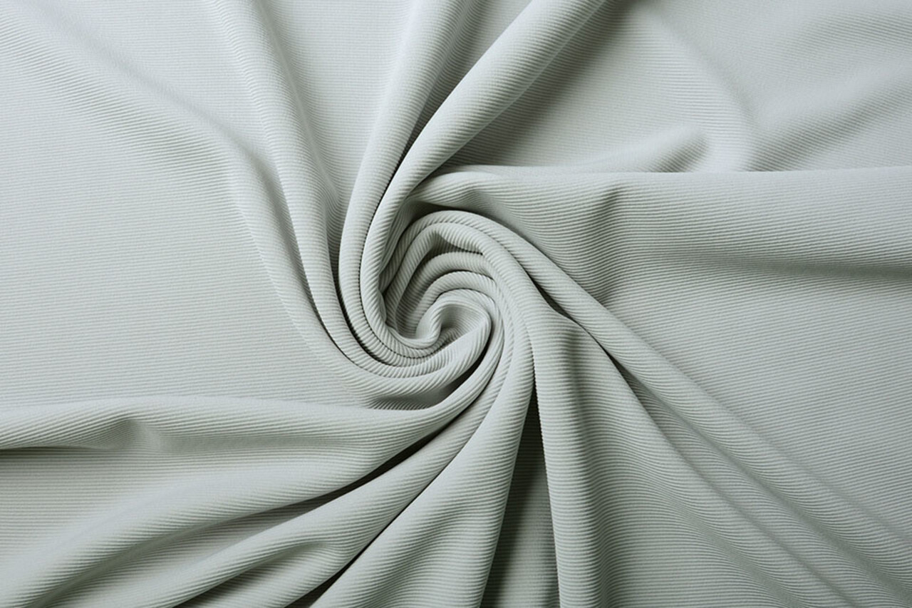 Oeko-Tex®  Ottoman Ripp Jersey Stoff Hellgrau