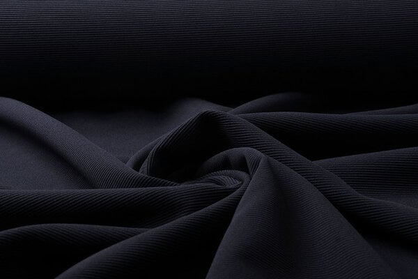 Oeko-Tex®  Ottoman Ripp Jersey Stoff Dunkel Marine Blau Oeko-Tex®  Ottoman Ripp Jersey Stoff Dunkel Marine Blau