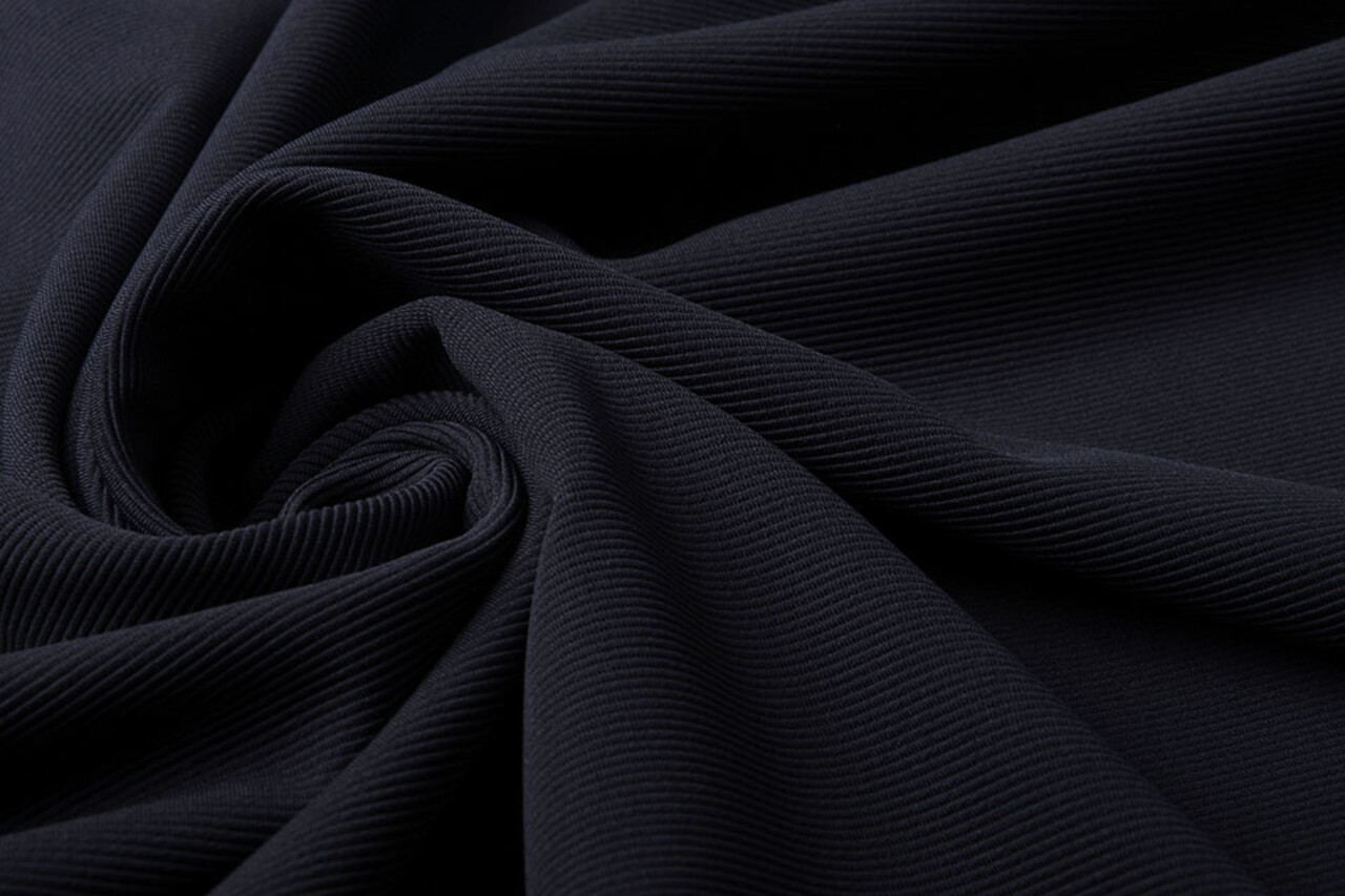 Oeko-Tex®  Ottoman Ripp Jersey Stoff Dunkel Marine Blau Oeko-Tex®  Ottoman Ripp Jersey Stoff Dunkel Marine Blau