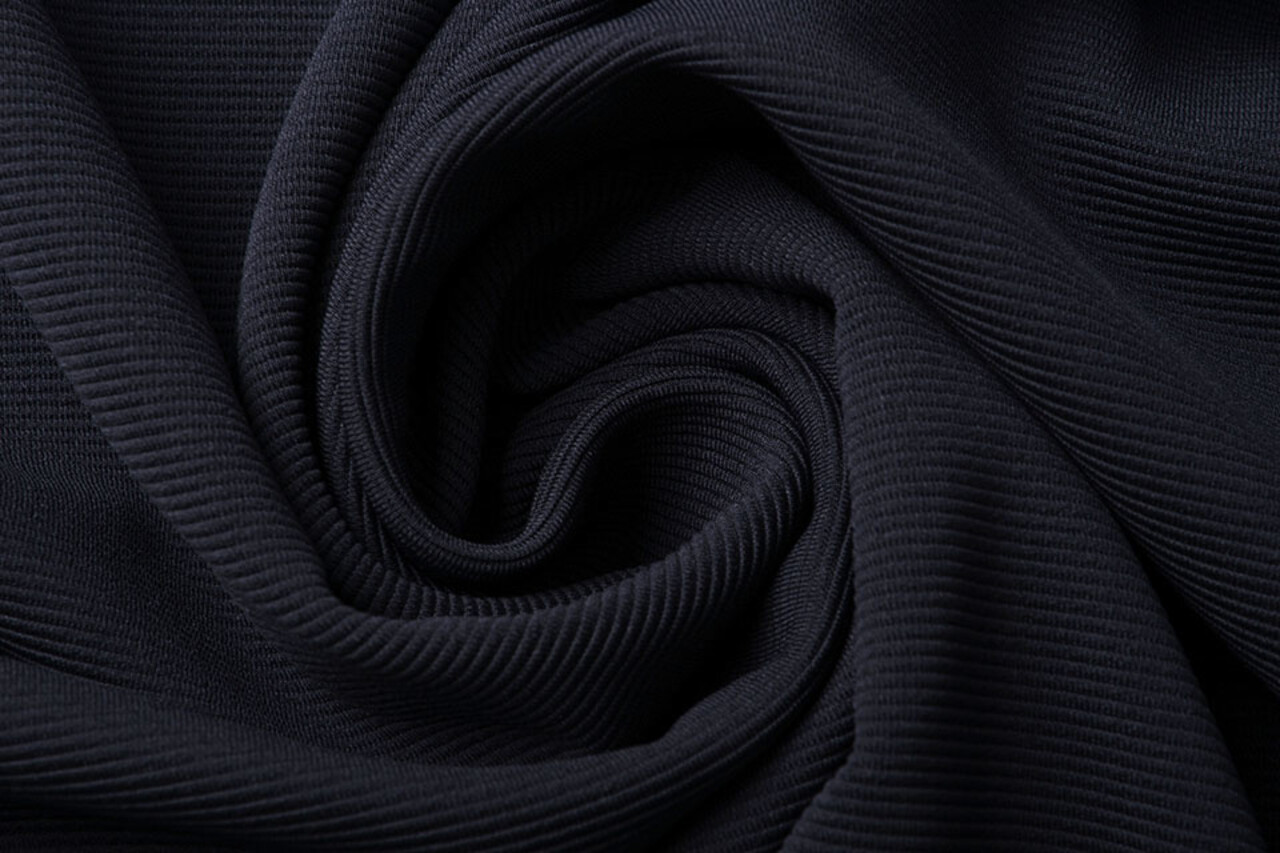 Oeko-Tex®  Ottoman Rib Jersey Fabric Dark Navy Blue Oeko-Tex®  Ottoman Rib Jersey Fabric Dark Navy Blue