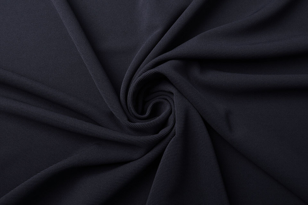 Oeko-Tex®  Ottoman Rib Jersey Stof Donker Marine Blauw Oeko-Tex®  Ottoman Rib Jersey Stof Donker Marine Blauw