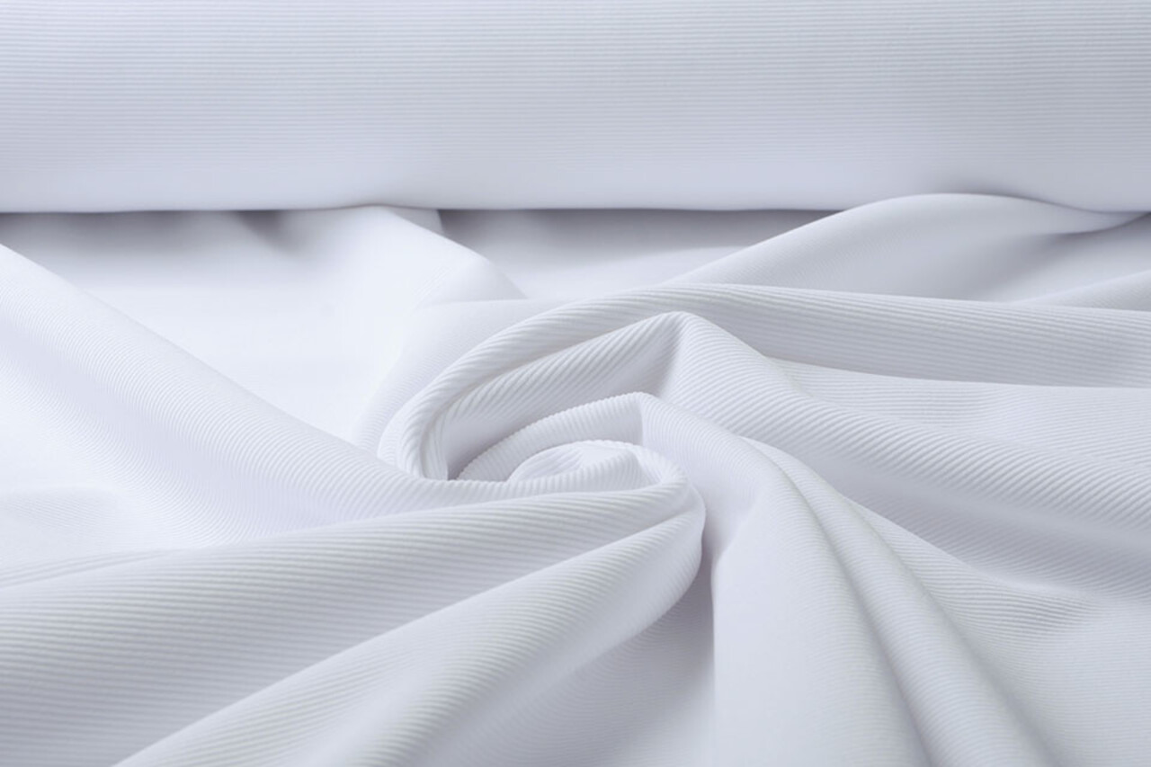 Oeko-Tex®  Ottoman Ripp Jersey Stoff Weiß