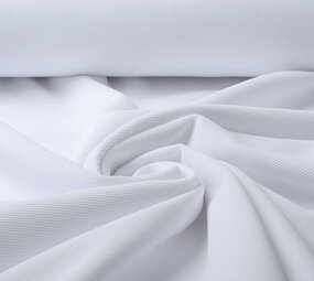 Oeko-Tex®  Ottoman Rib Jersey Stof Wit Oeko-Tex®  Ottoman Rib Jersey Stof Wit