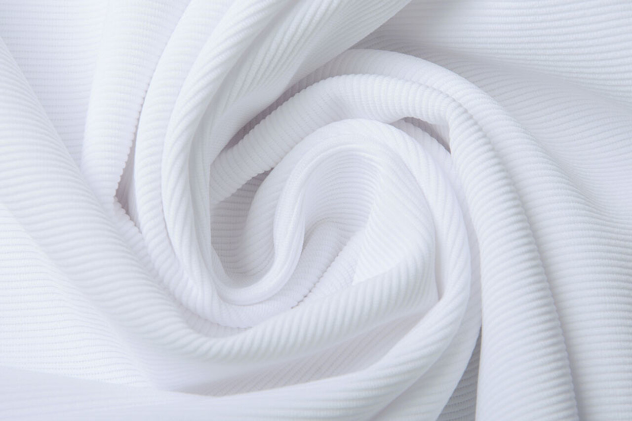 Oeko-Tex®  Ottoman Rib Jersey Fabric White