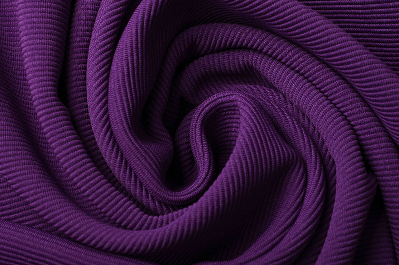 Oeko-Tex®  Ottoman Rib Jersey Stof Paars Oeko-Tex®  Ottoman Rib Jersey Stof Paars