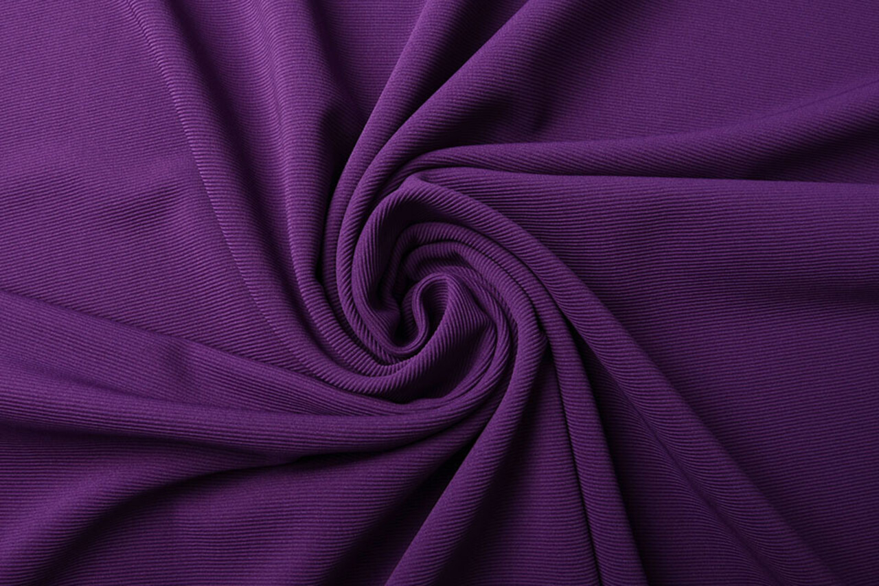 Oeko-Tex®  Ottoman Rib Jersey Fabric Purple