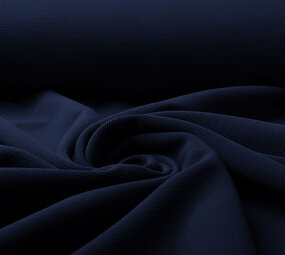 Oeko-Tex®  Ottoman Rib Jersey Stof Marine Blauw Oeko-Tex®  Ottoman Rib Jersey Stof Marine Blauw