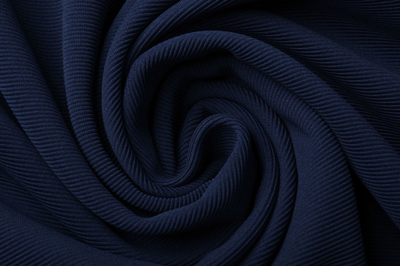 Oeko-Tex® Ottoman Côtelé Jersey Tissu Bleu Marine Oeko-Tex® Ottoman Côtelé Jersey Tissu Bleu Marine
