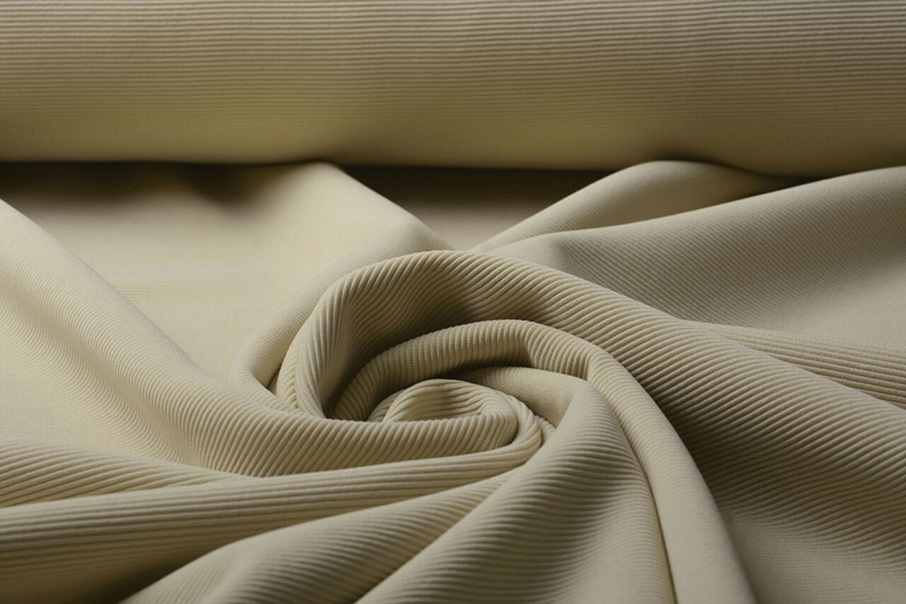 Oeko-Tex®  Ottoman Côtelé Jersey Tissu Beige