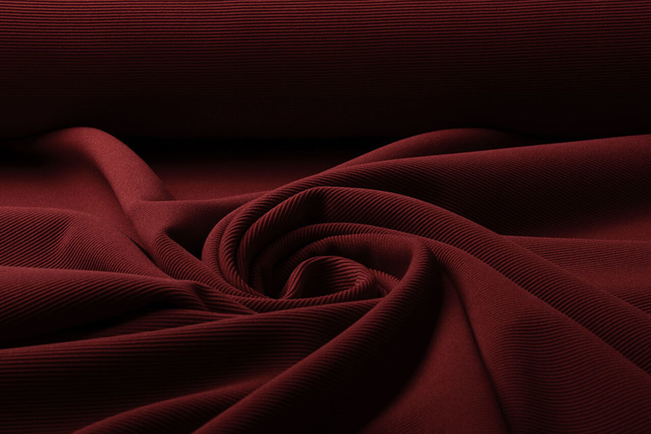 Oeko-Tex®  Ottoman Rib Jersey Fabric Wine Red