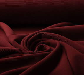 Oeko-Tex®  Ottoman Rib Jersey Stof Wijnrood Oeko-Tex®  Ottoman Rib Jersey Stof Wijnrood