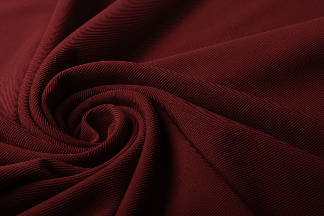 Oeko-Tex®  Ottoman Rib Jersey Fabric Wine Red