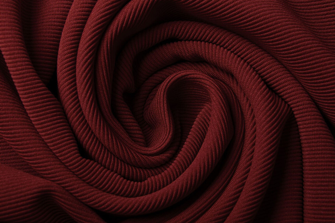 Oeko-Tex®  Ottoman Rib Jersey Stof Wijnrood Oeko-Tex®  Ottoman Rib Jersey Stof Wijnrood