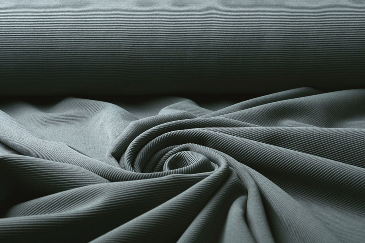 Oeko-Tex®  Ottoman Ripp Jersey Stoff Grau