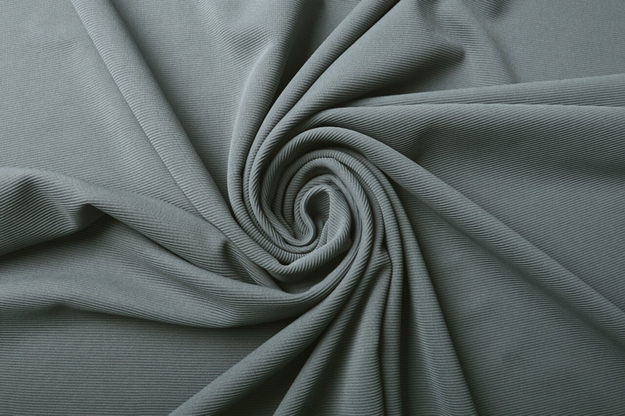 Oeko-Tex®  Ottoman Ripp Jersey Stoff Grau