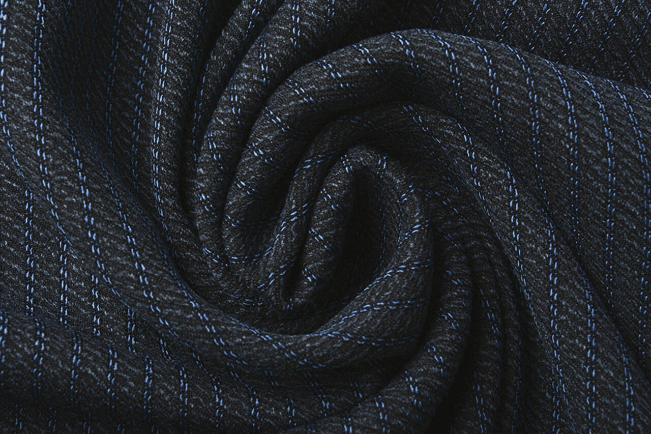 Stretch GabardineStrepen Bleu Stretch GabardineStrepen Bleu