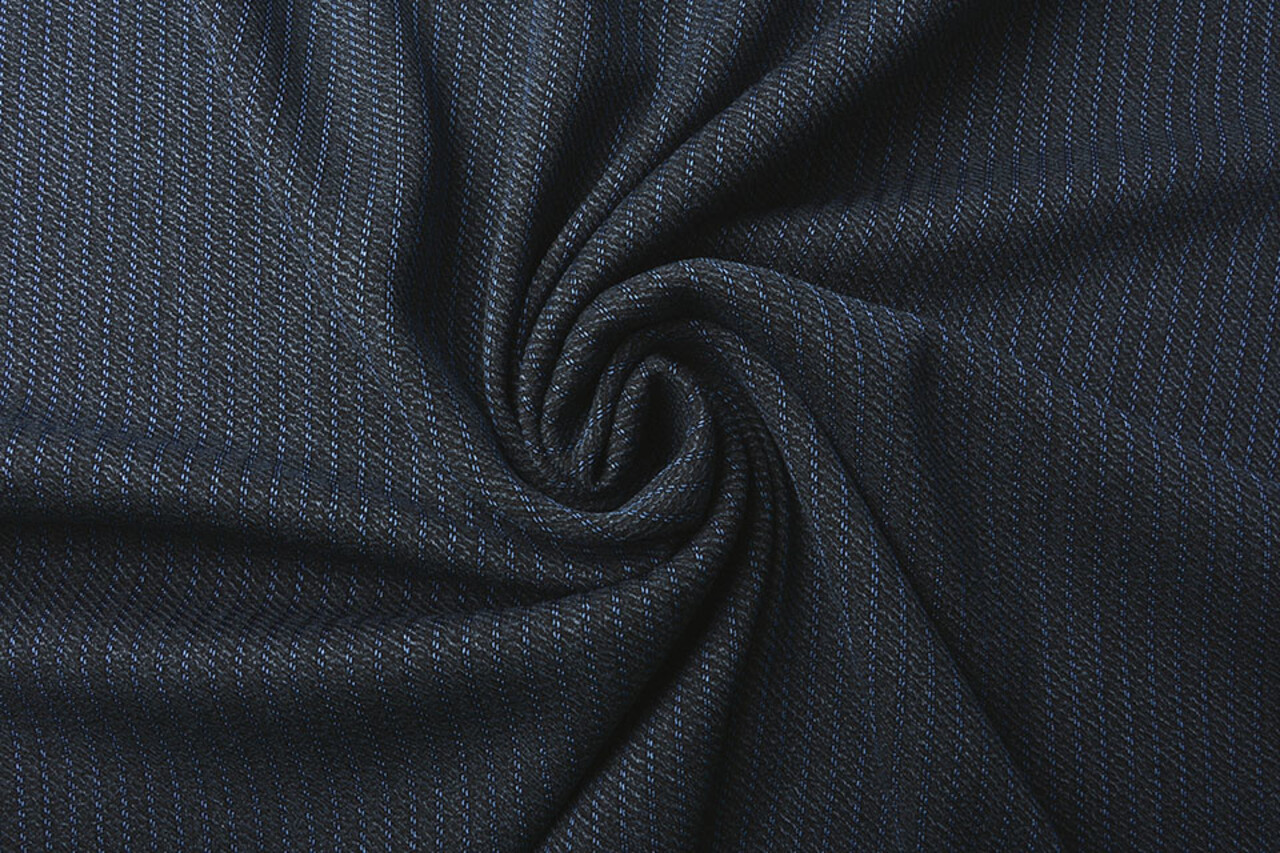 Stretch Gabardine Stripes Blue