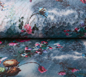 Roses Fourrure Fleurs Bleu