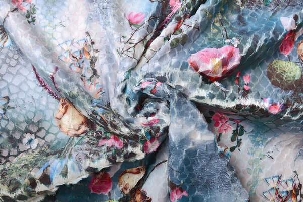 Roses Fourrure Fleurs Bleu