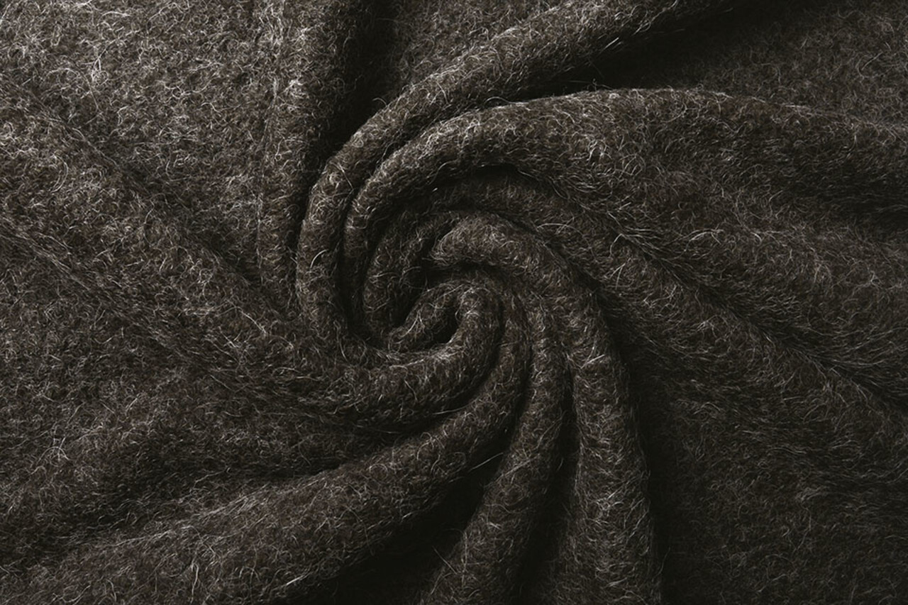 Bouclé Alpaka Dunkelbraun