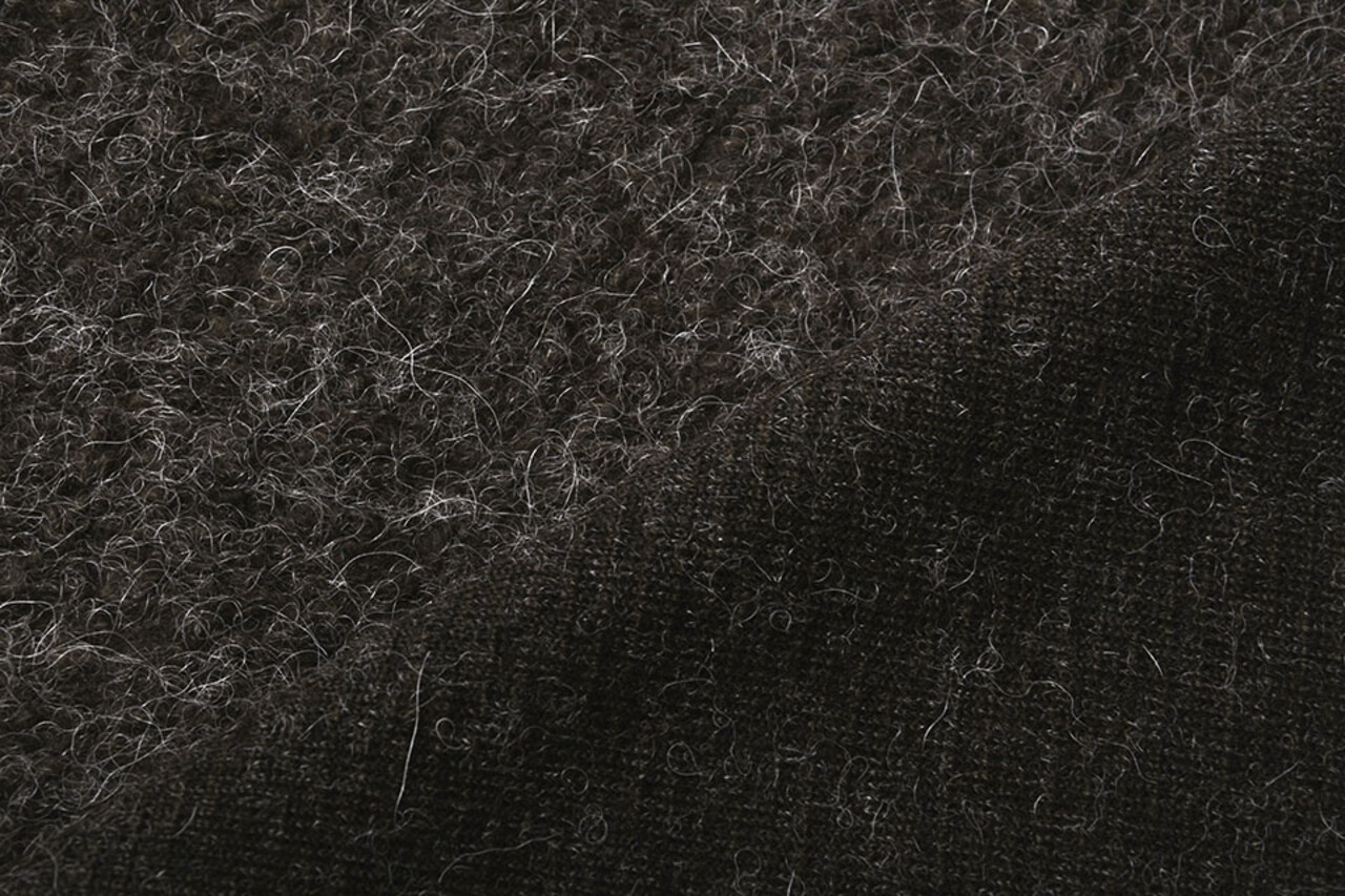 Bouclé Alpaka Dunkelbraun