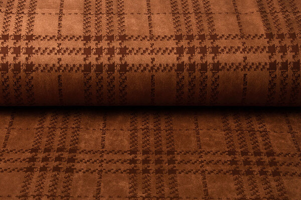 Scuba Wildleder Thick Jacquard Raute Orange Brique Scuba Wildleder Thick Jacquard Raute Orange Brique