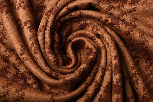 Scuba Suede Thick Jacquard Ruit Oranje Brique